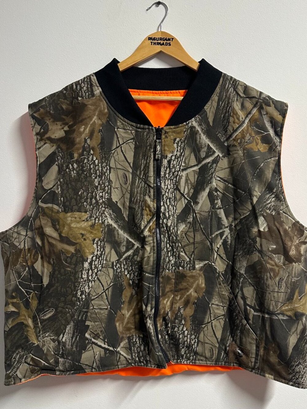 Vintage Mad Dog Camo Hunting Vest Reversible Orange Men's size 2XL
